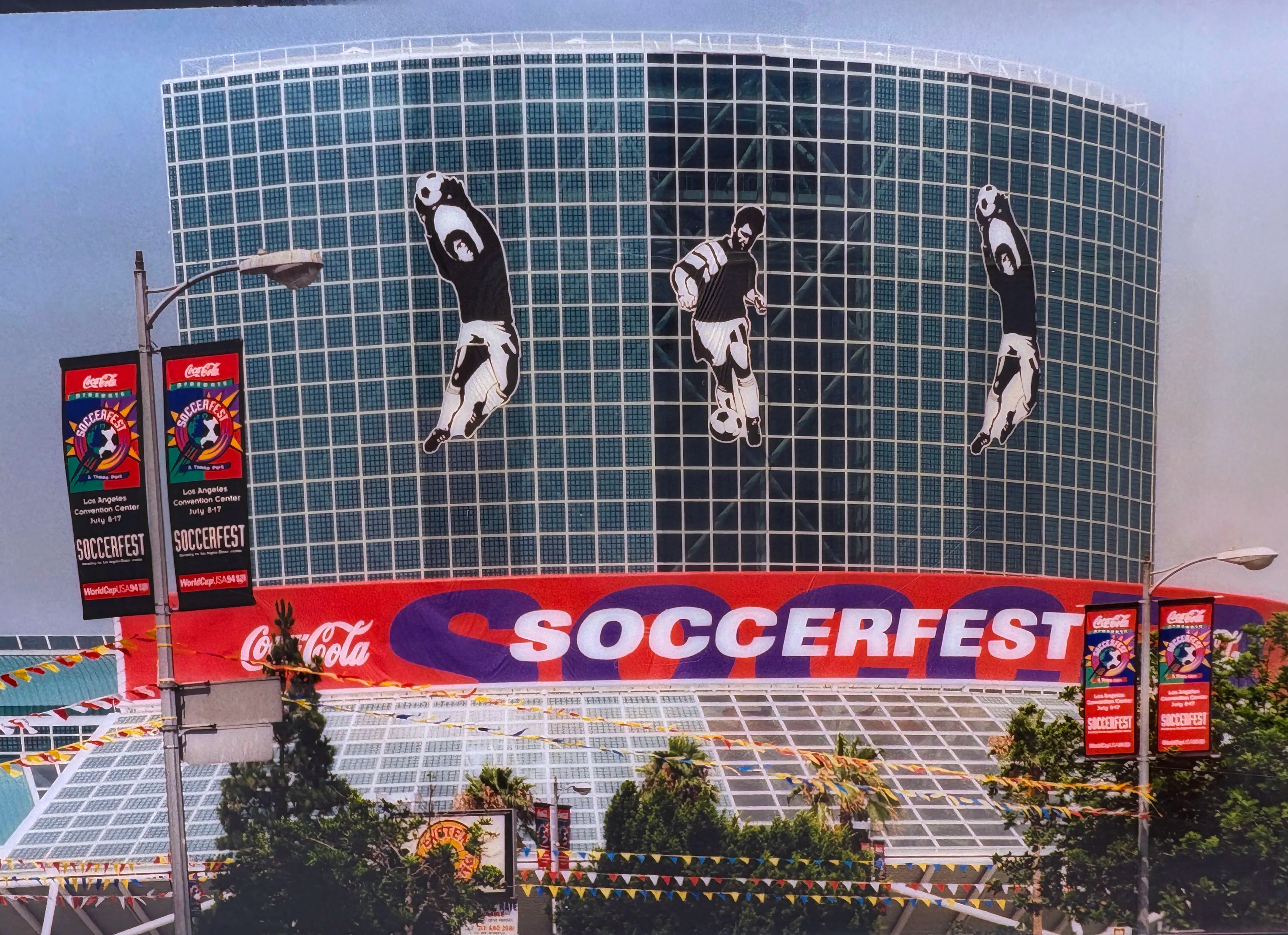 Dodgers Play Book, Women’s World Cup ad, SocceFest signage at Los Angeles Convention Center